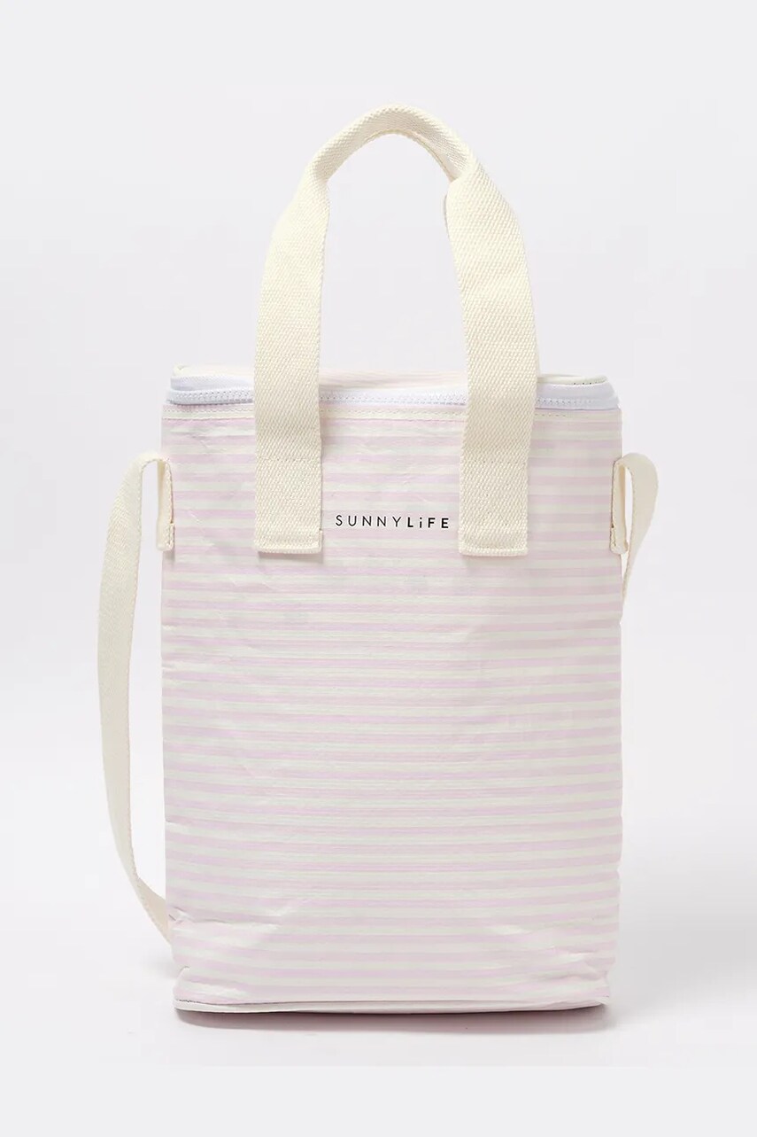 SunnyLife geantă termică Lazy Days Pink Stripe 8 L culoarea roz