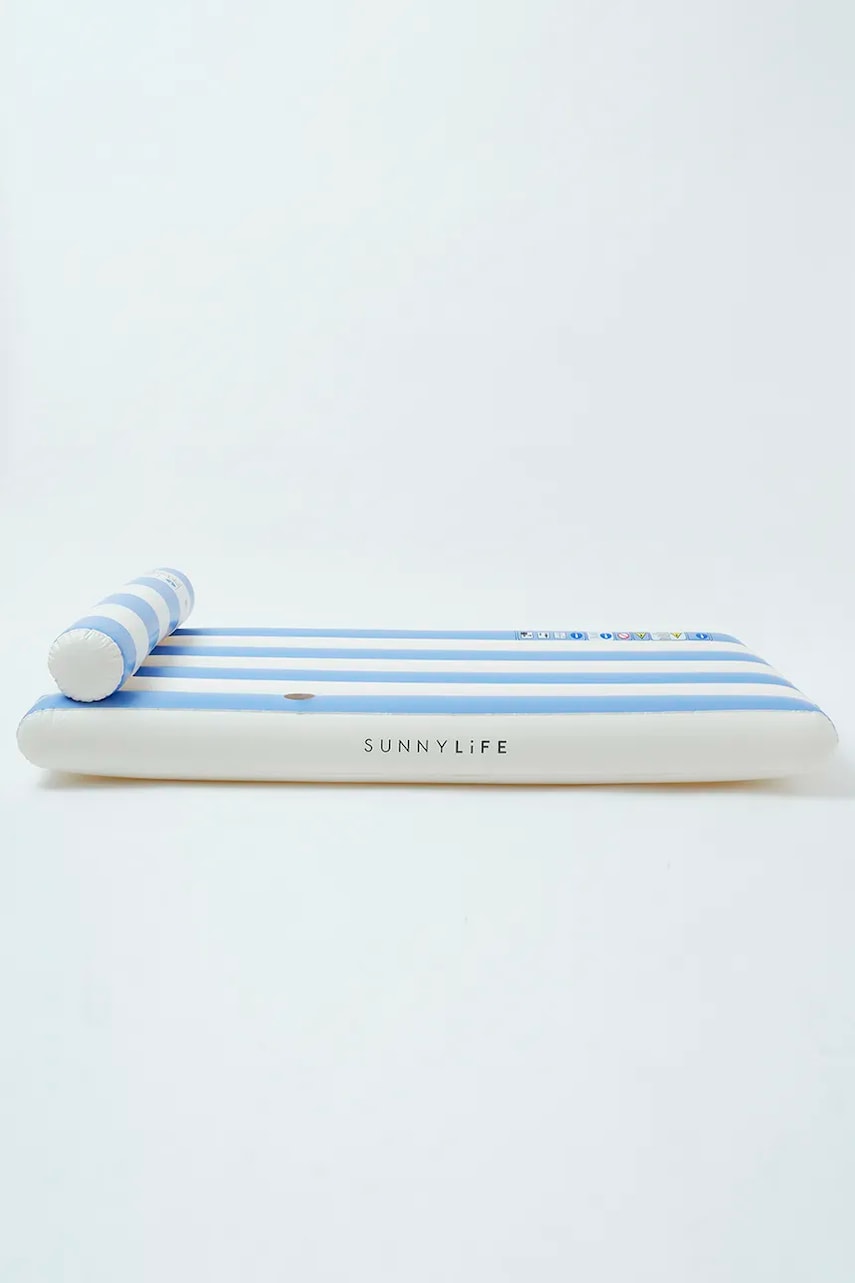SunnyLife saltea pneumatică pentru înot Luxe Lilo Blue Stripes SunnyLife saltea pneumatică pentru înot Luxe Lilo Blue Stripes