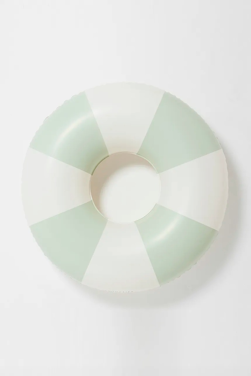 SunnyLife colac de înot Vacay Soft Olive Stripe culoarea verde