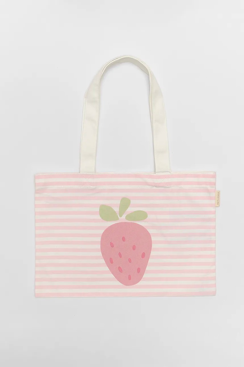 SunnyLife geantă de plajă Strawberry Sunshine Pink Stripe culoarea roz SunnyLife geantă de plajă Strawberry Sunshine Pink Stripe culoarea roz