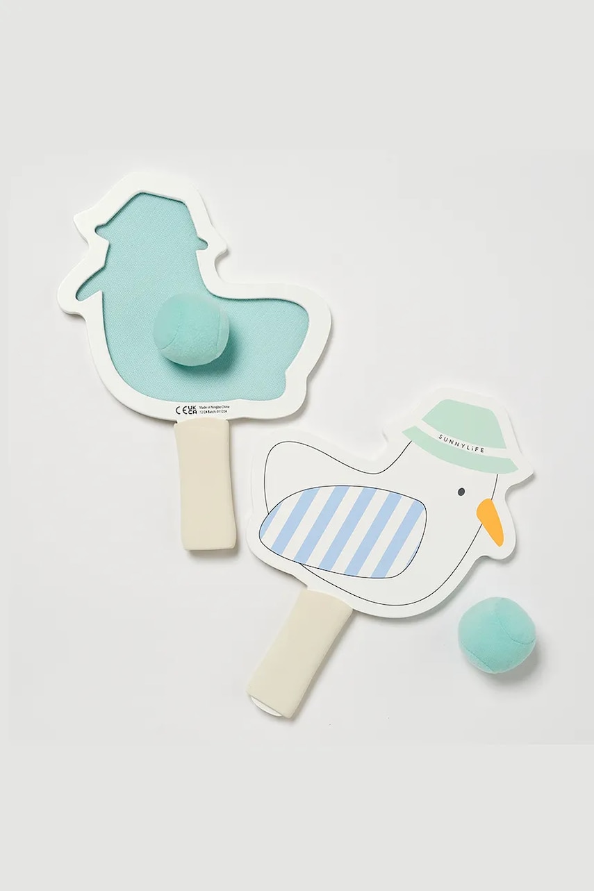 SunnyLife set de palete și mingi de plajă Sammy the Seagull Blue Stripe 4-pack SunnyLife set de palete și mingi de plajă Sammy the Seagull Blue Stripe 4-pack