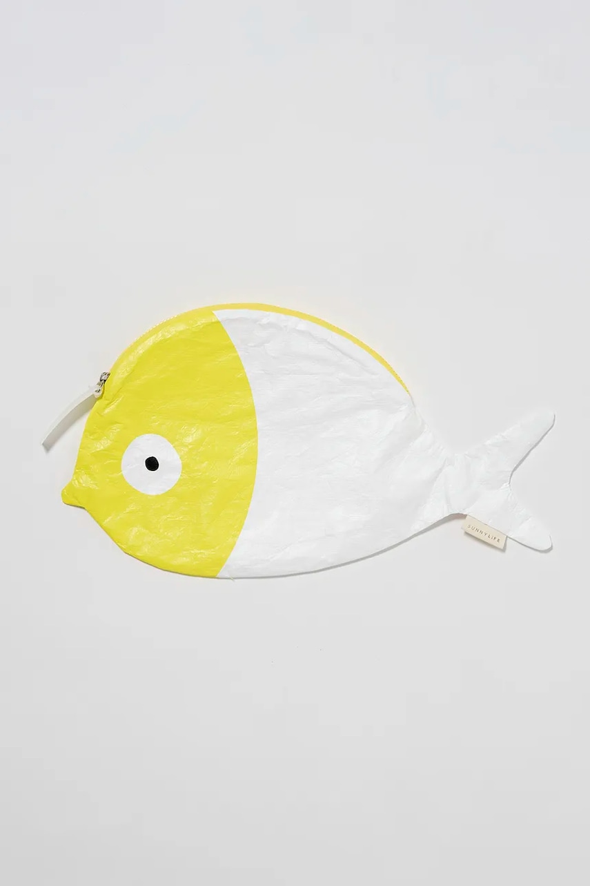 SunnyLife geantă de plajă pentru copii Finn the Fish Neon Yellow culoarea galben