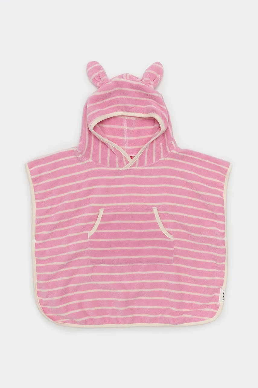 SunnyLife prosop cu glugă pentru copii Cotton Candy Pink Stripe culoarea roz SunnyLife prosop cu glugă pentru copii Cotton Candy Pink Stripe culoarea roz