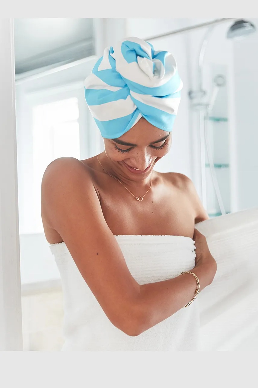 Τουρμπάνι για τα μαλλιά Dock & Bay Tulum Blue χρώμα: μπλε φωτογραφία