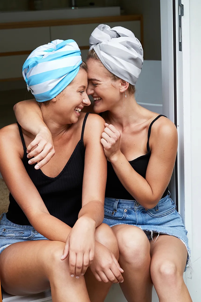 Τουρμπάνι για τα μαλλιά Dock & Bay Tulum Blue χρώμα: μπλε φωτογραφία