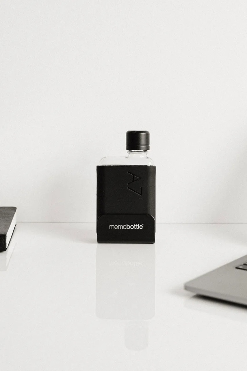 Φιάλη νερού Memobottle Original A7 180 ml χρώμα: μαύρο φωτογραφία