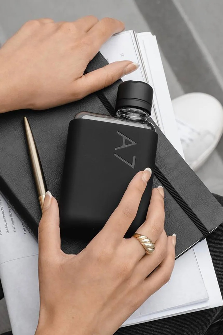 Φιάλη νερού Memobottle Original A7 180 ml χρώμα: μαύρο φωτογραφία