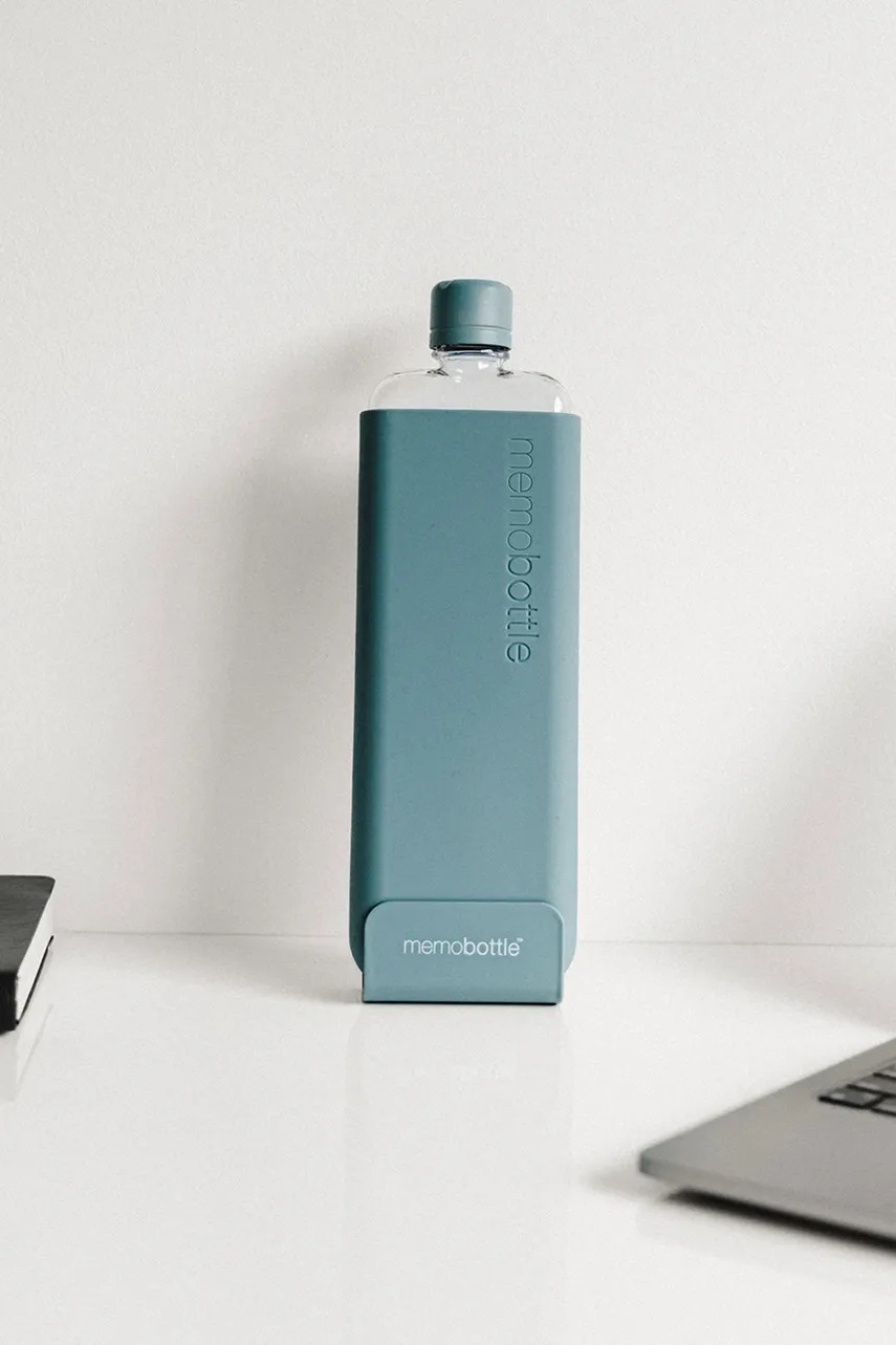 Φιάλη νερού Memobottle Original Slim 450 ml χρώμα: τιρκουάζ φωτογραφία