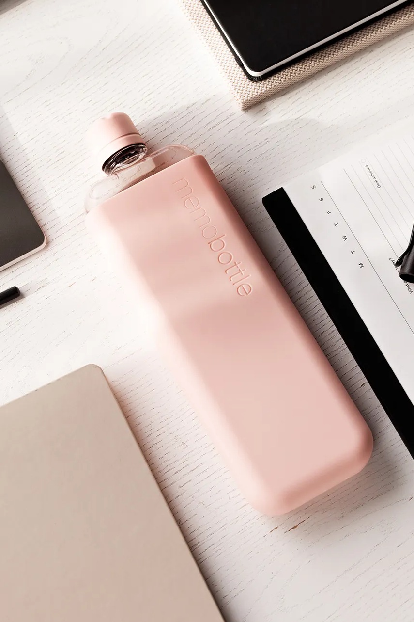 Φιάλη νερού Memobottle Original Slim 450 ml χρώμα: ροζ φωτογραφία
