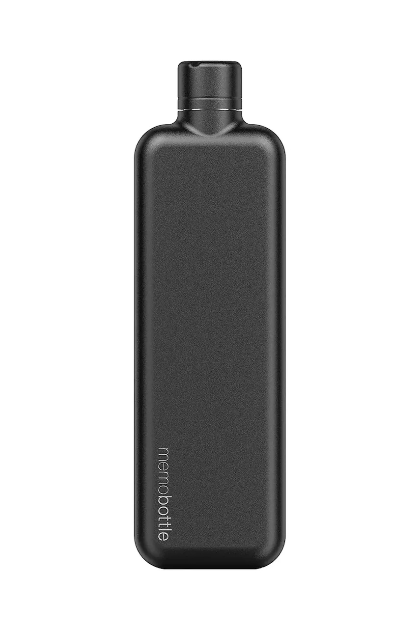 Levně Láhev na vodu Memobottle Stainless Steel Slim 600 ml černá barva