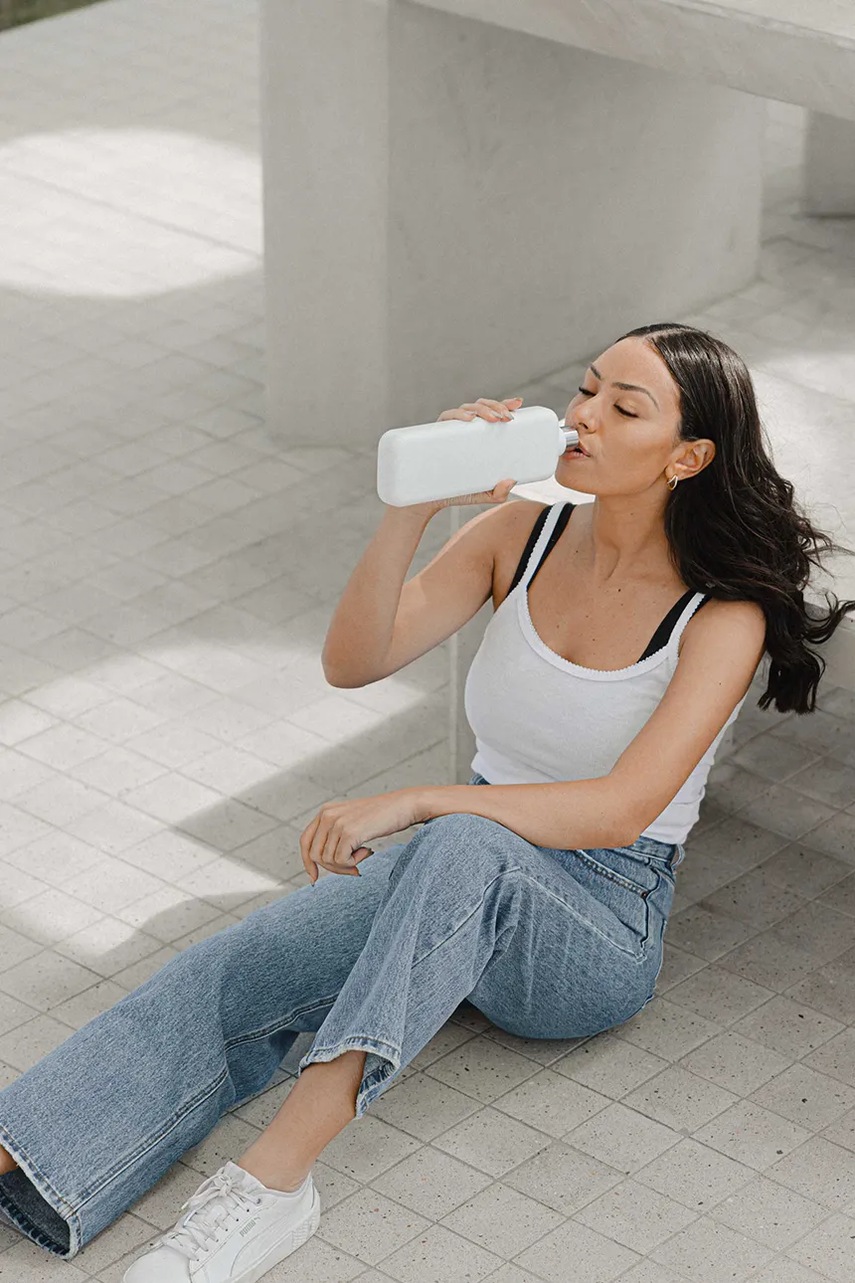 Φιάλη νερού Memobottle Stainless Steel Slim 600 ml χρώμα: άσπρο φωτογραφία