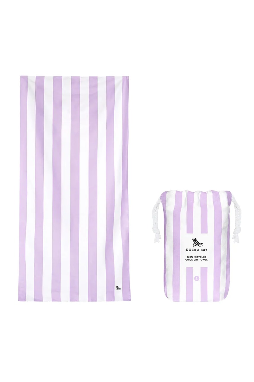 Dock & Bay prosop de plajă cu uscare rapidă Lombok Lilac 160 x 90 cm culoarea violet