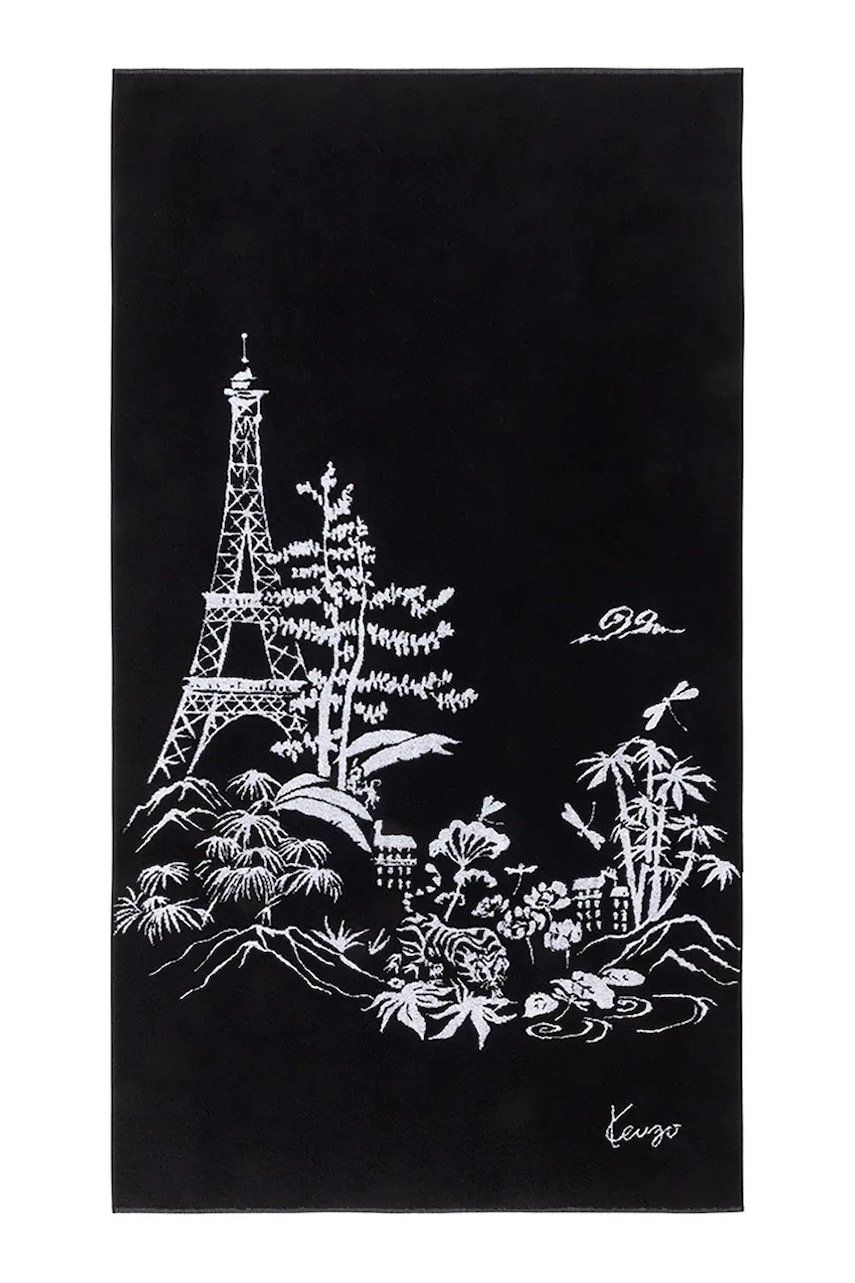 Kenzo prosop de plajă K ESTAMP 90 x 160 cm culoarea negru
