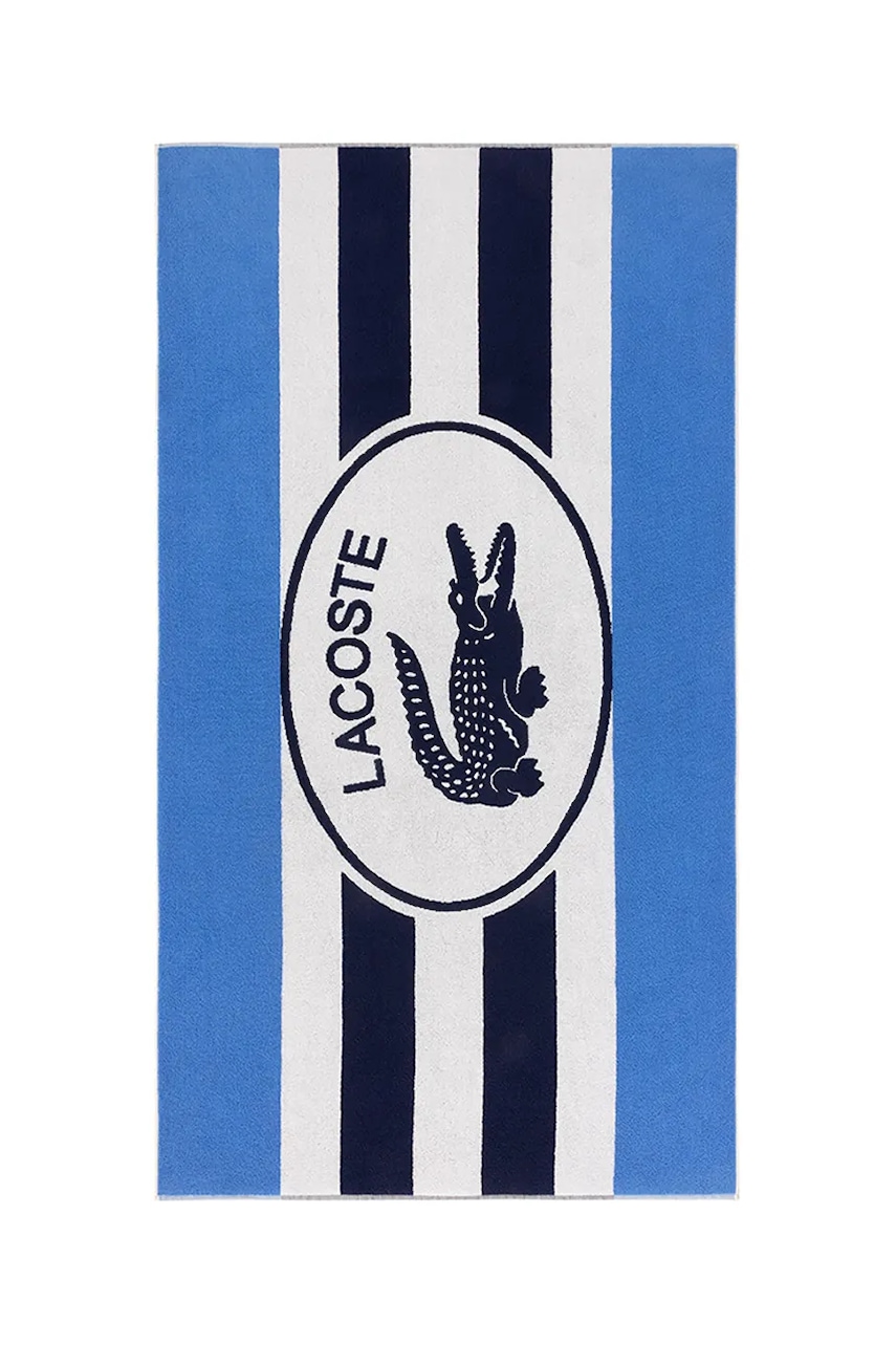 Lacoste prosop de plajă din bumbac L BADGE Marine 90 x 160 cm