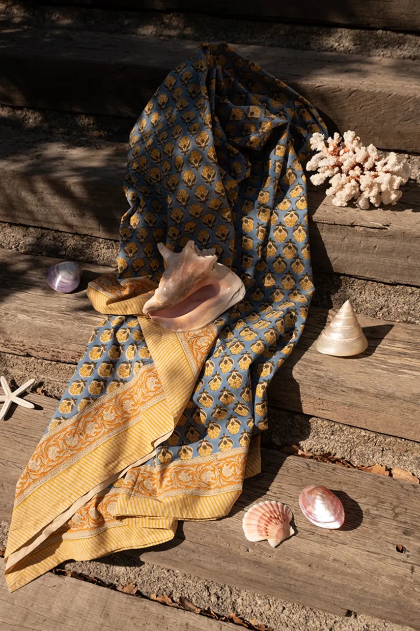 Βαμβακερό κάλυμμα Doing Goods Blue Emma 220 x 140 x 0,20 cm φωτογραφία