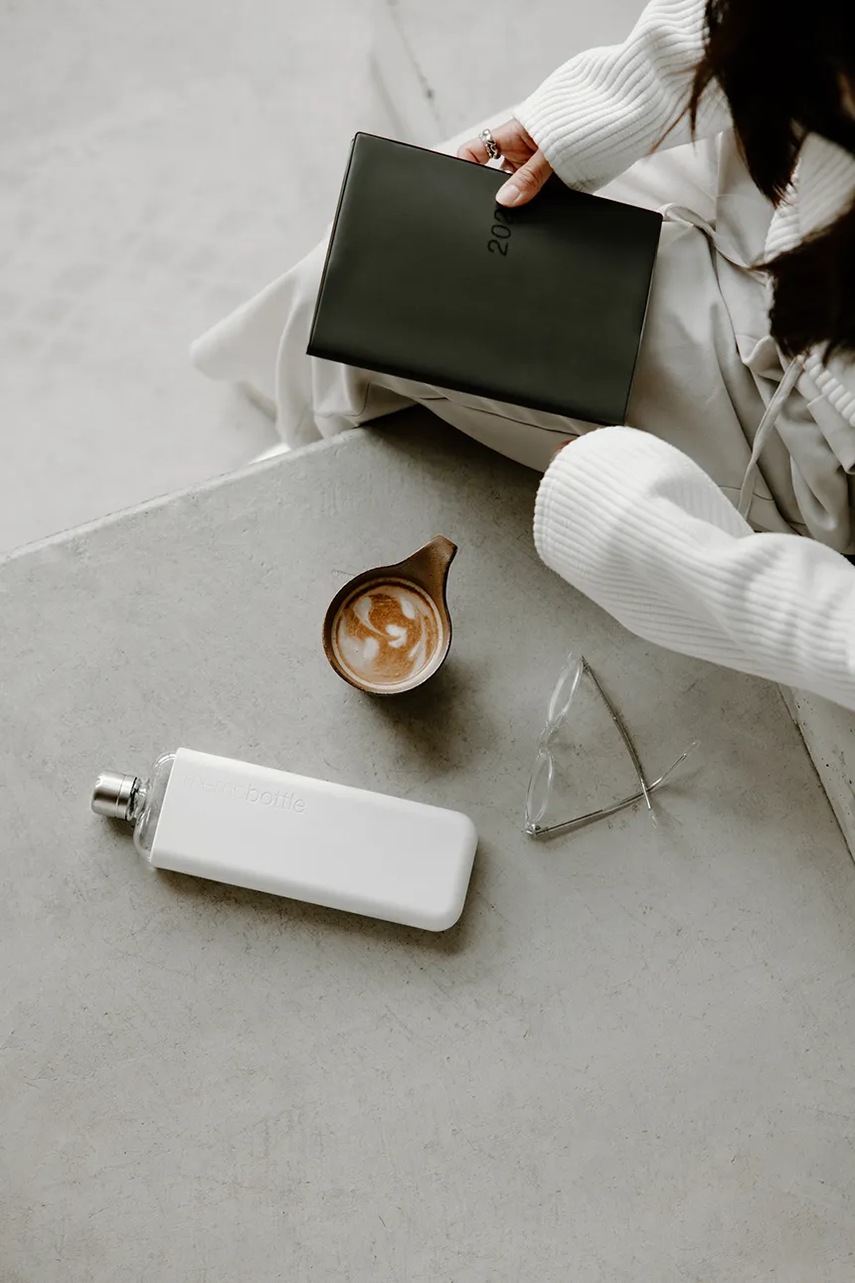 Φιάλη νερού Memobottle Original Slim 450 ml χρώμα: γκρι φωτογραφία