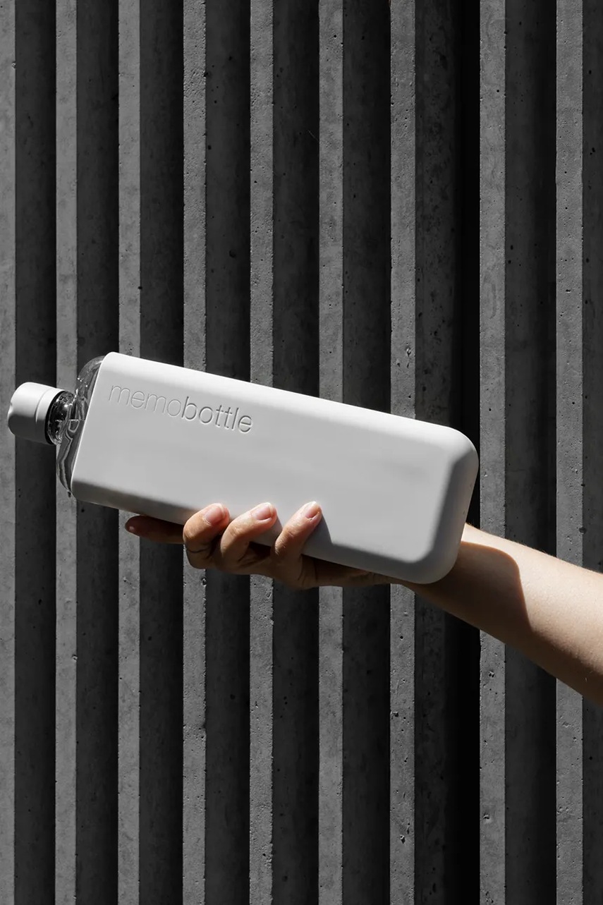 Φιάλη νερού Memobottle Original Slim 450 ml χρώμα: γκρι φωτογραφία