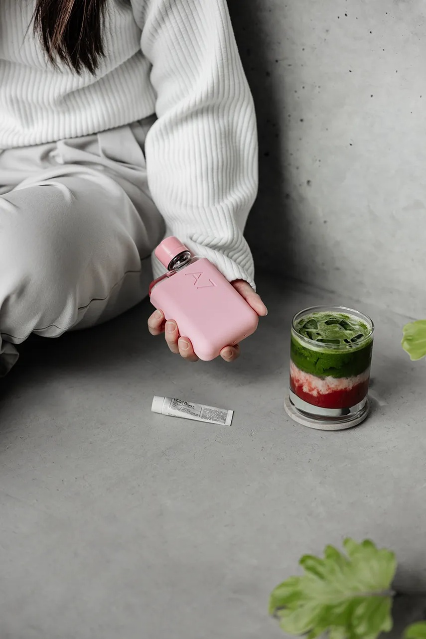 Φιάλη νερού Memobottle Original A7 180 ml χρώμα: ροζ φωτογραφία