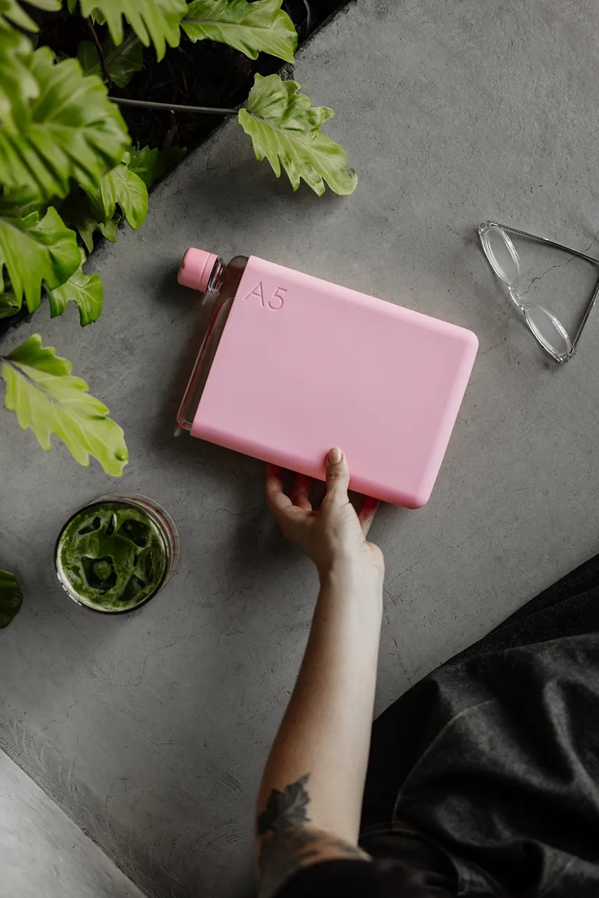 Θήκη για μπουκάλι Memobottle Original A5 750 ml χρώμα: ροζ φωτογραφία