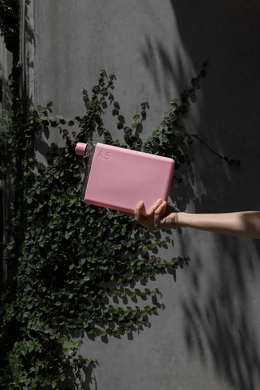 Θήκη για μπουκάλι Memobottle Original A5 750 ml χρώμα: ροζ φωτογραφία