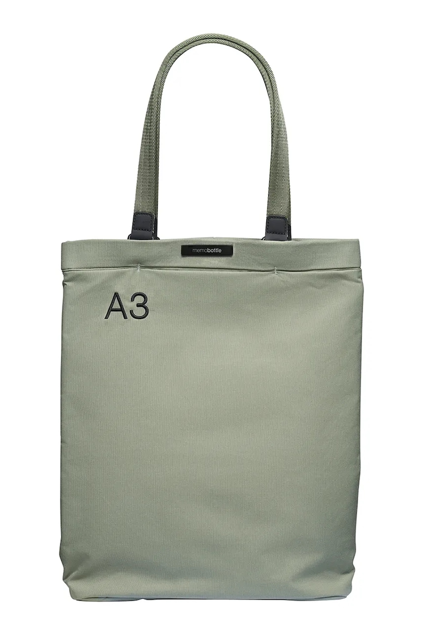 Memobottle pungă de cumparaturi Daily Tote A3 culoarea verde