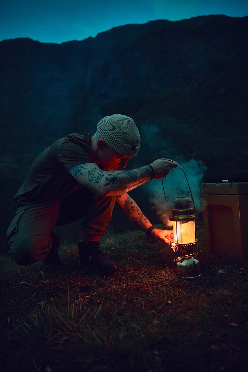 Λάμπα πετρελαίου ταξιδίου Petromax HK500 17 x 17 x 40 cm χρώμα: κίτρινο φωτογραφία