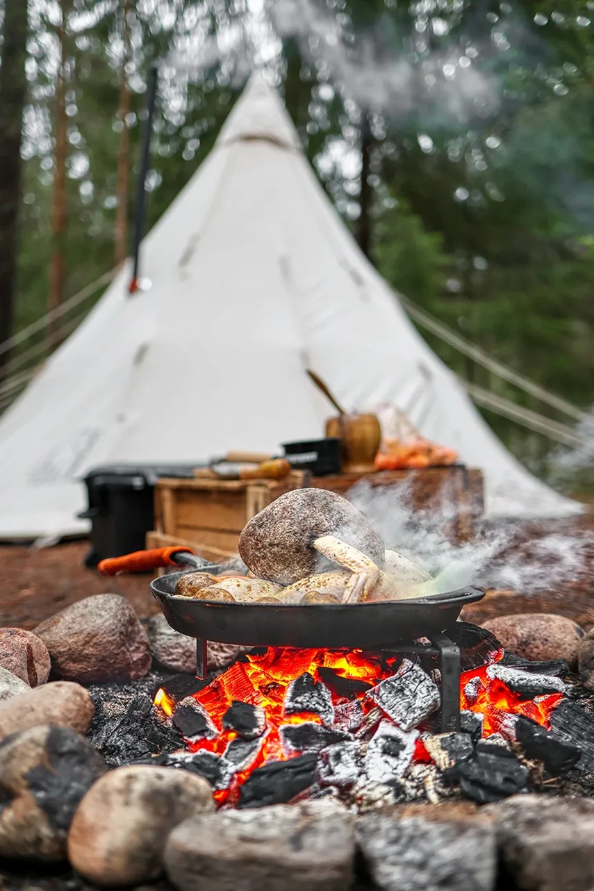 Πτυσσόμενη χαλύβδινη βάση για φωτιά Petromax 18 x 34 x 3 cm χρώμα: μαύρο φωτογραφία