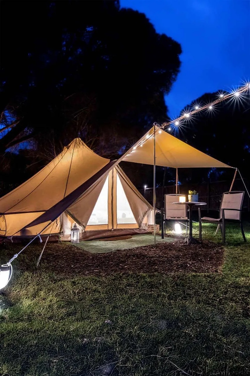 Τέντα από καμβά Canvas Camp Heavy-Duty 400 x 200 cm χρώμα: μπεζ φωτογραφία