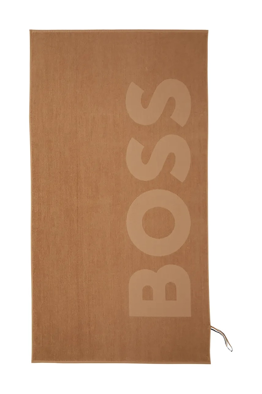 E-shop Bavlněný plážový ručník BOSS ZUMA Camel 100 x 180 cm