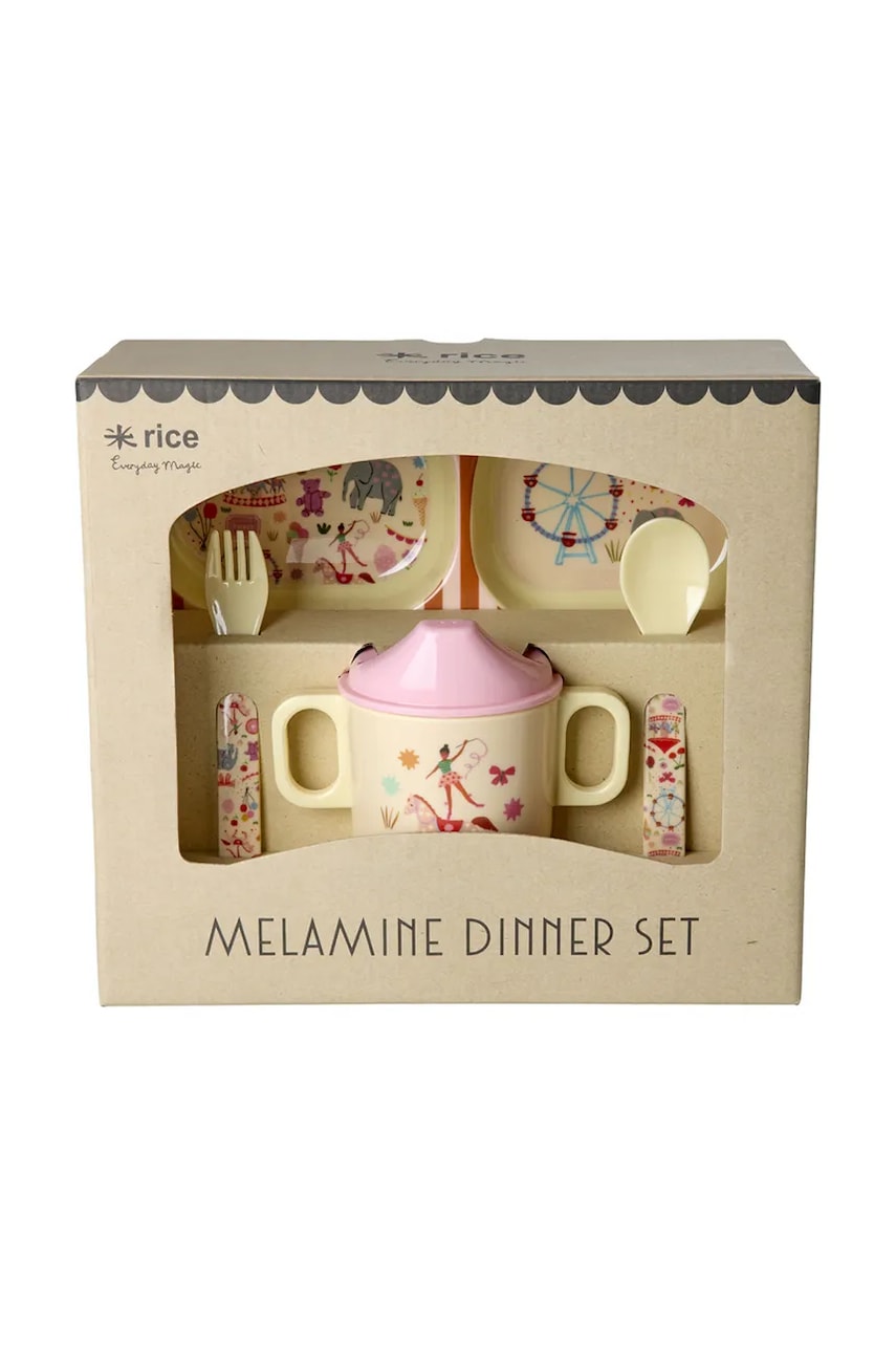 Rice zestaw obiadowy dla dziecka z melaminy 11 x 22,5 x 25 cm
