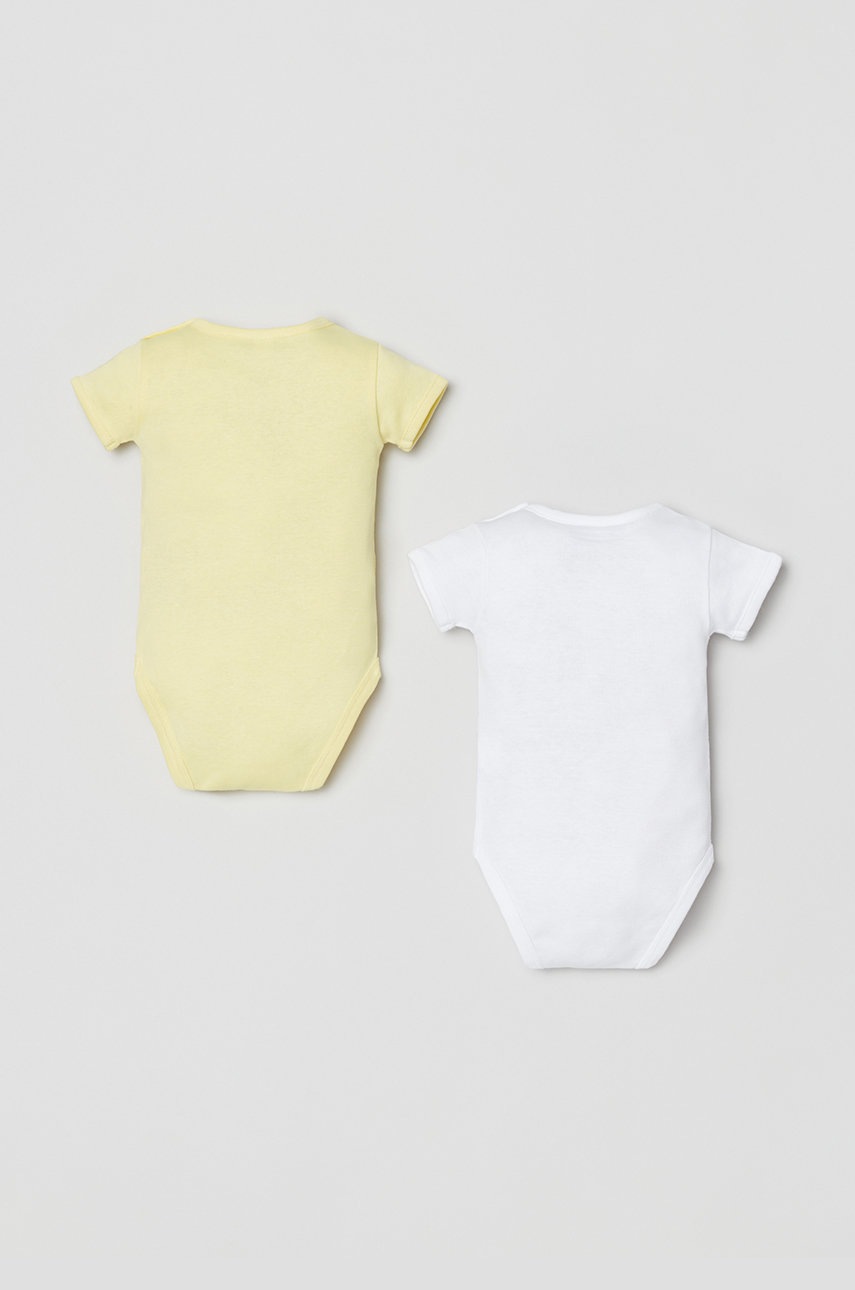 

Детское боди из хлопка OVS (2-pack) цвет жёлтый