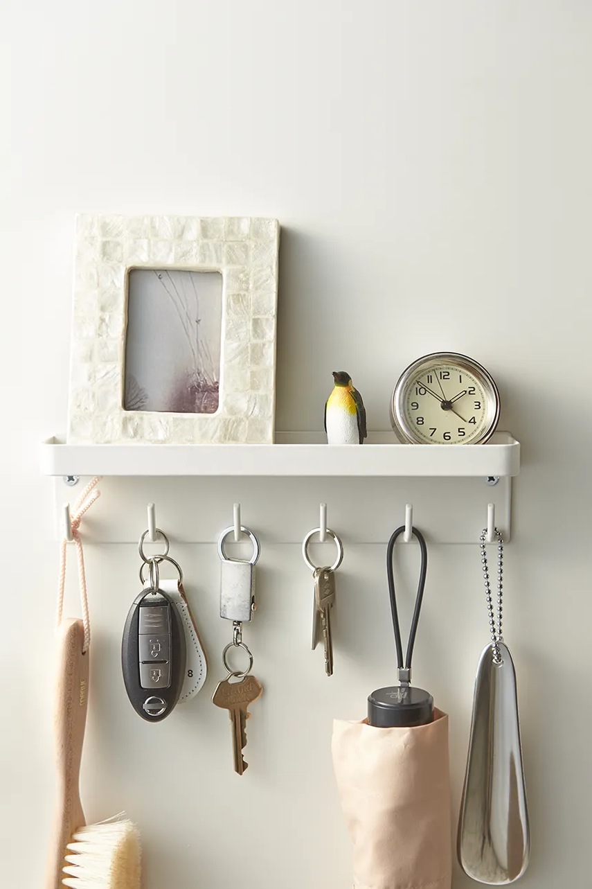 Κρεμάστρα τοίχου με ράφι Yamazaki Smart χρώμα: άσπρο φωτογραφία