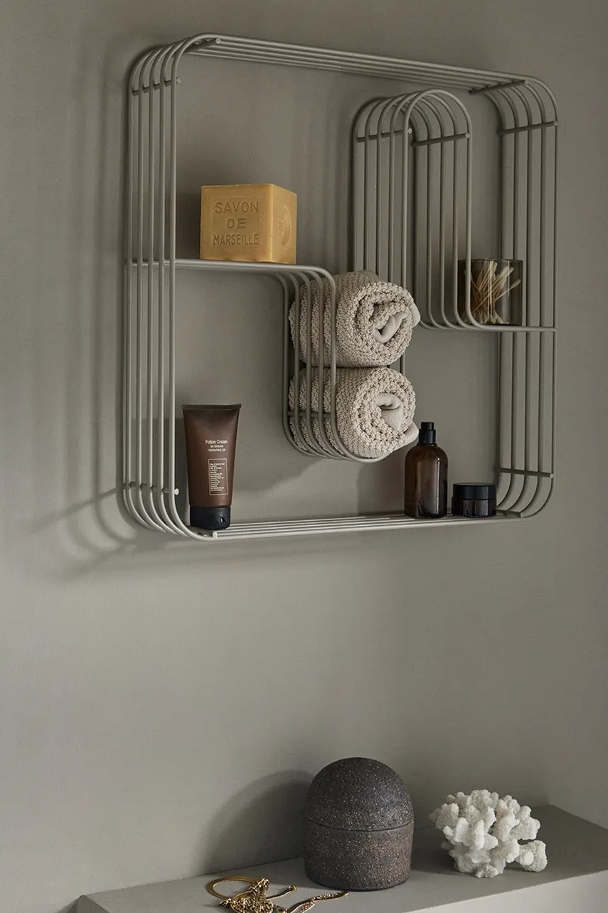 Ράφι τοίχου AYTM Curva χρώμα: γκρι, 0 φωτογραφία