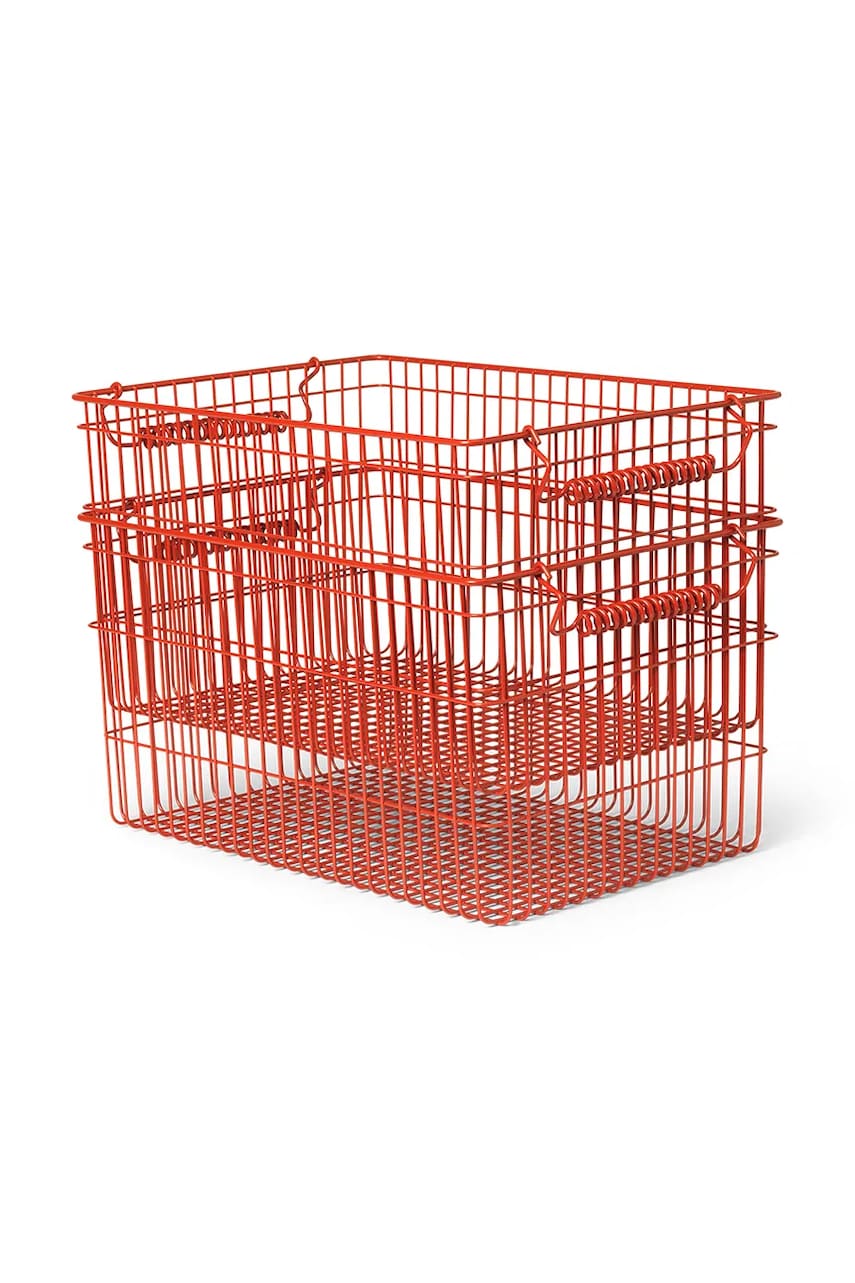 ferm LIVING coș de depozitare Cala 2-pack culoarea rosu