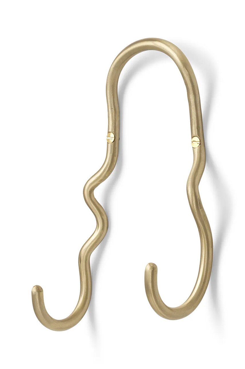 Levně Nástěnný věšák ferm LIVING Curvature žlutá barva