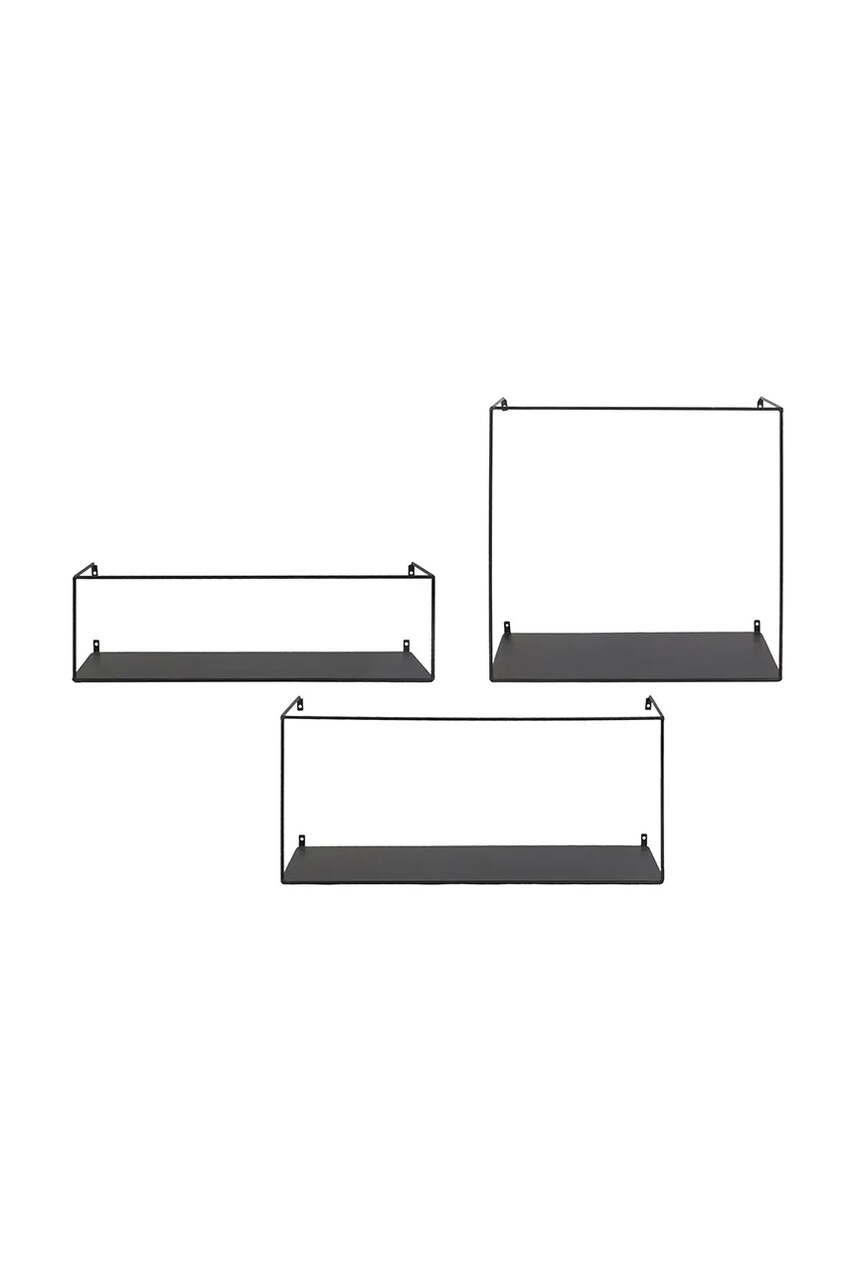 Levně Sada nástěnných polic House Nordic Ulmo 3-pack černá barva