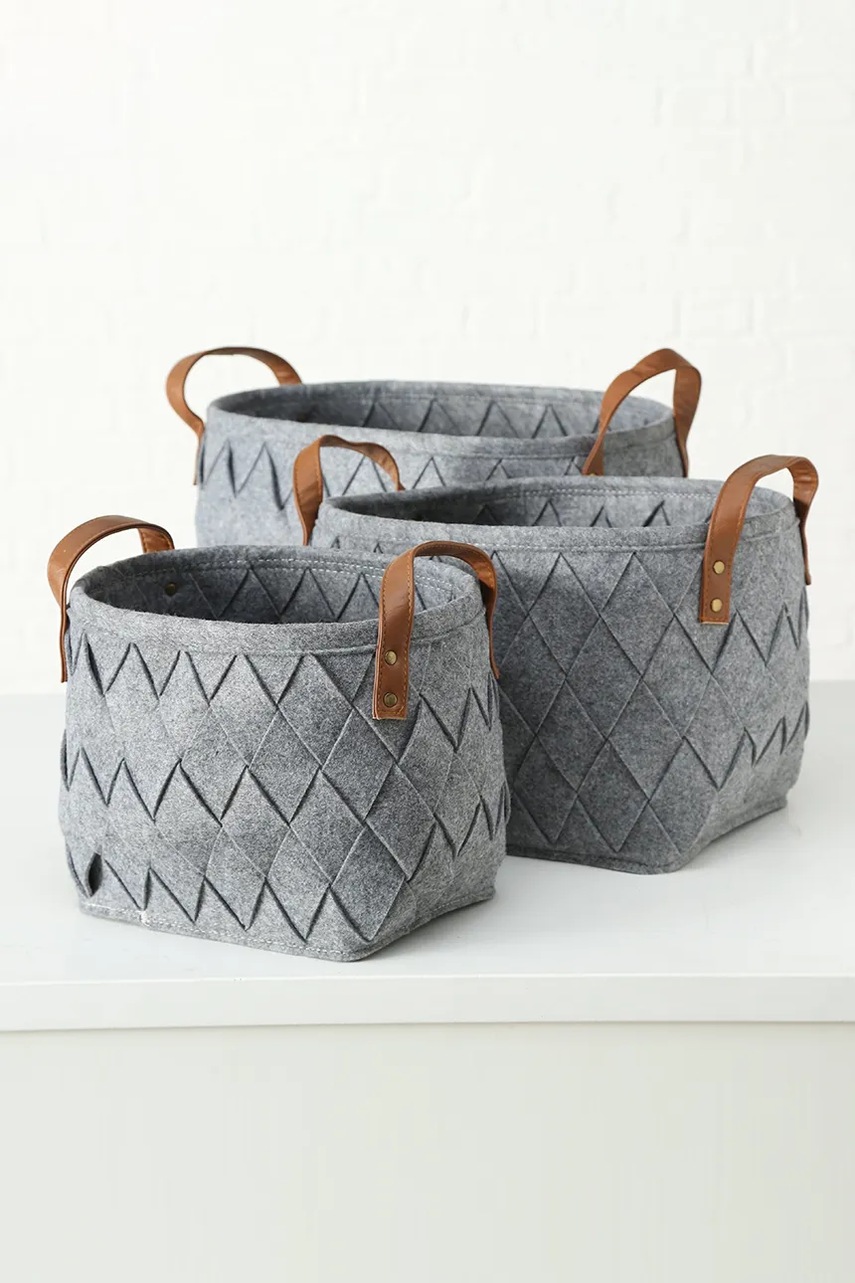 Набор корзин для хранения Boltze Toms 3 шт цвет серый
