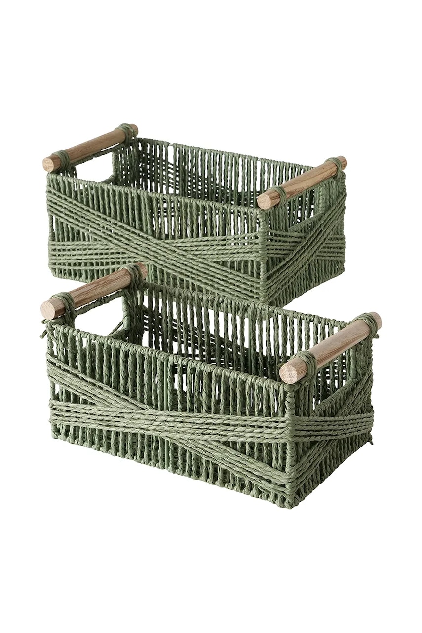 Boltze set de coșuri de depozitare 2-pack culoarea verde
