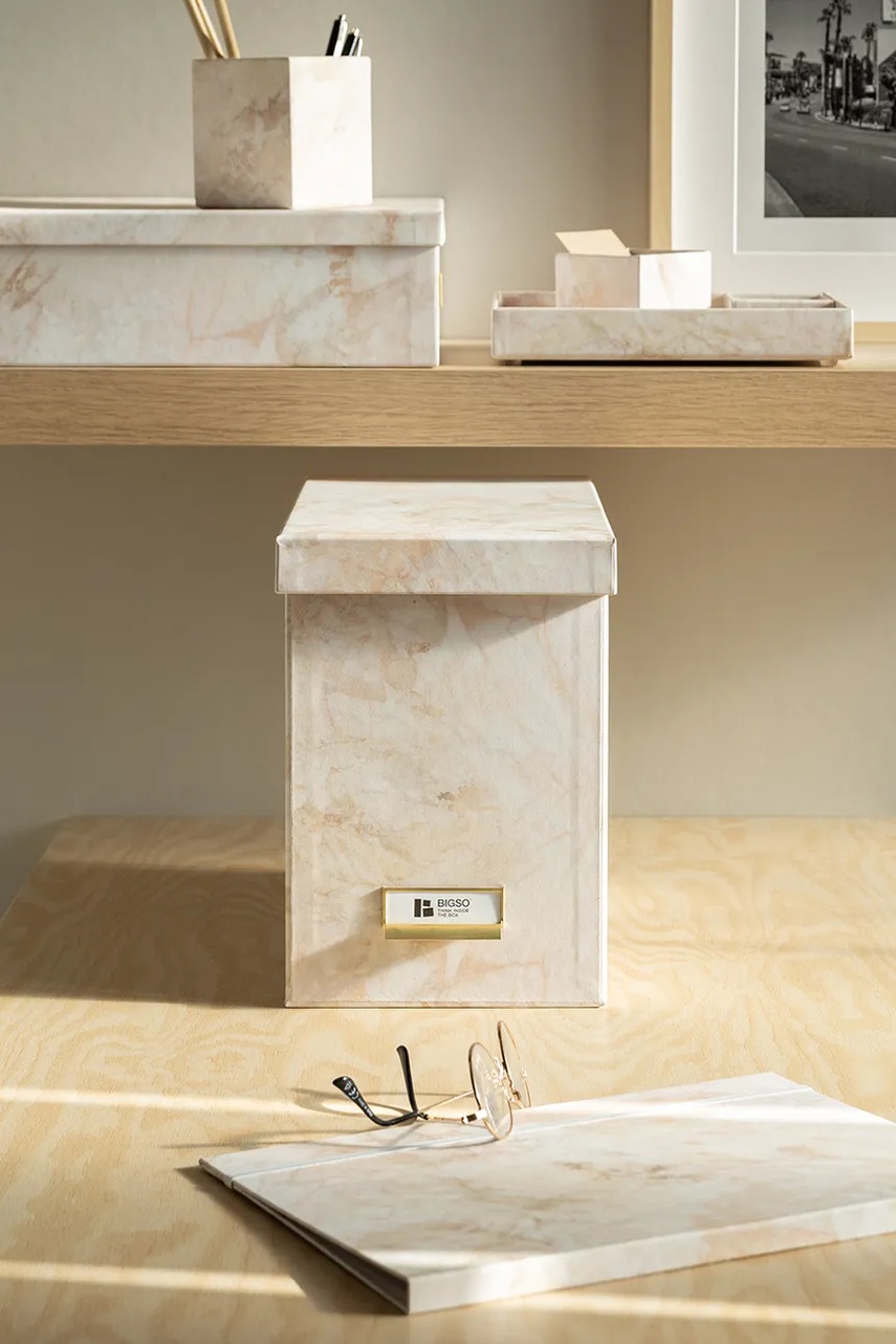 Κουτί αποθήκευσης Bigso Box of Sweden χρώμα: μπεζ φωτογραφία