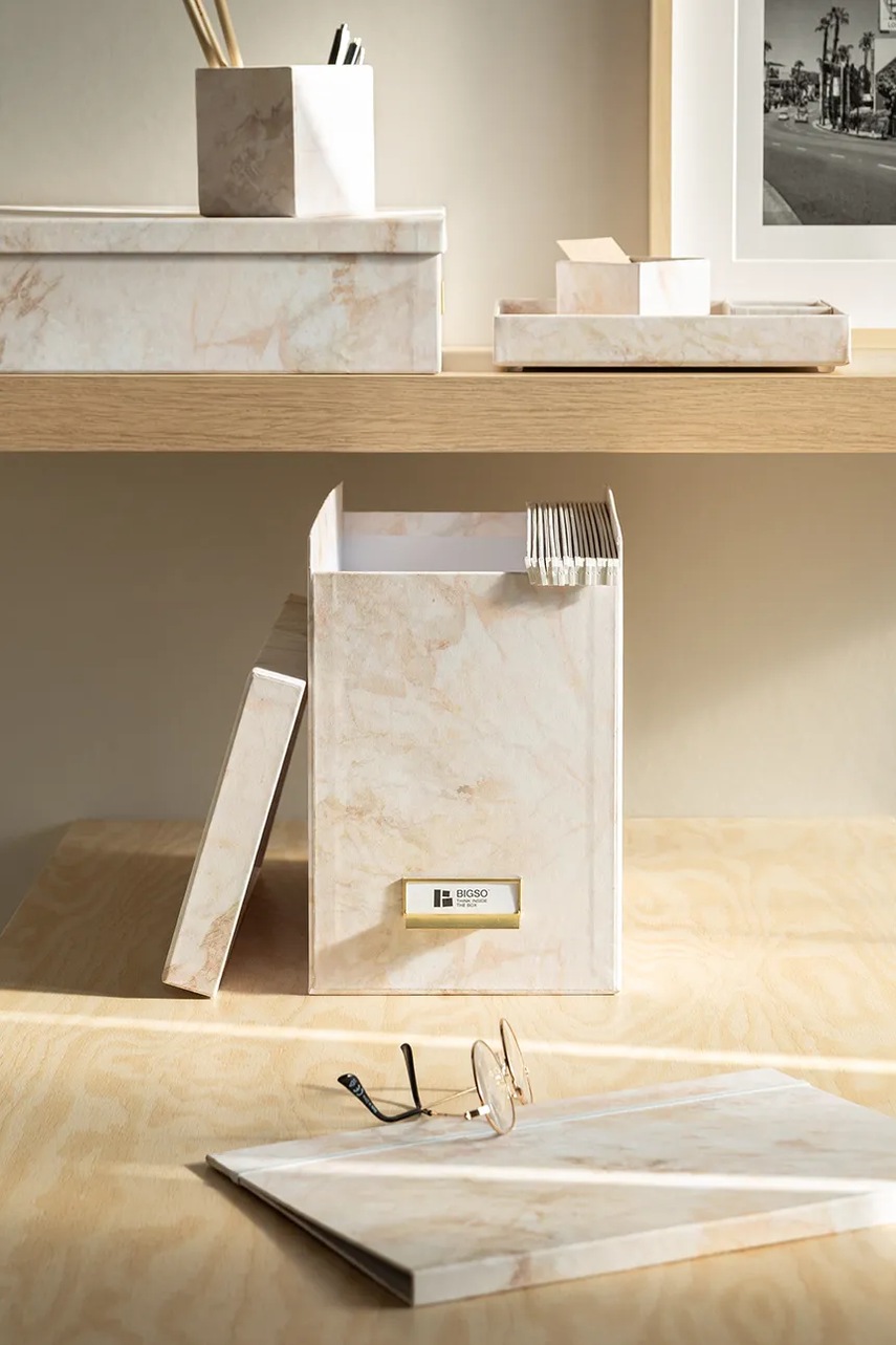 Κουτί αποθήκευσης Bigso Box of Sweden χρώμα: μπεζ φωτογραφία