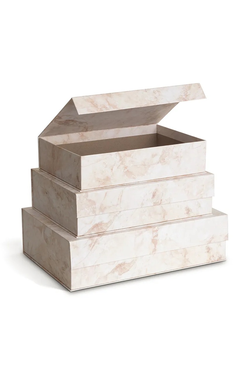 Σετ κουτιών αποθήκευσης Bigso Box of Sweden 3-pack χρώμα: μπεζ φωτογραφία