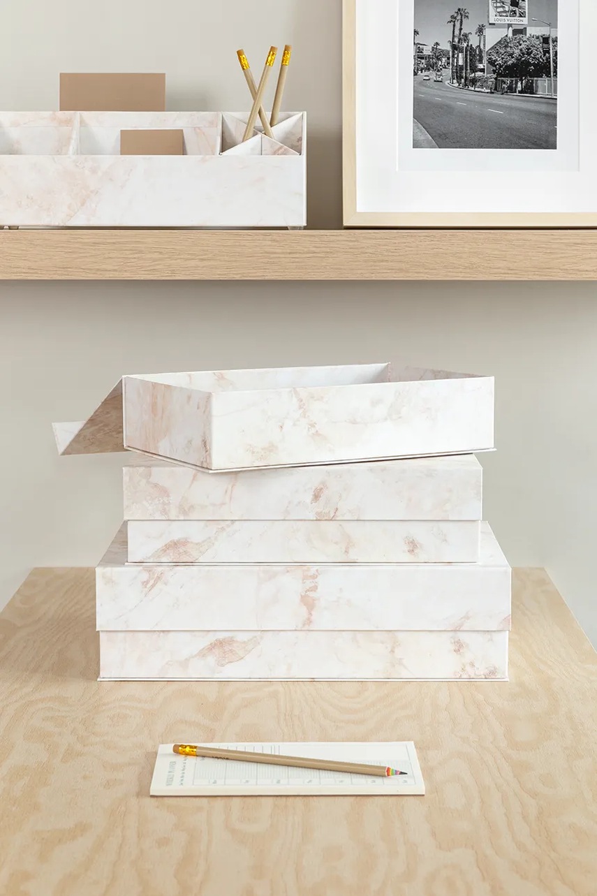 Σετ κουτιών αποθήκευσης Bigso Box of Sweden 3-pack χρώμα: μπεζ φωτογραφία