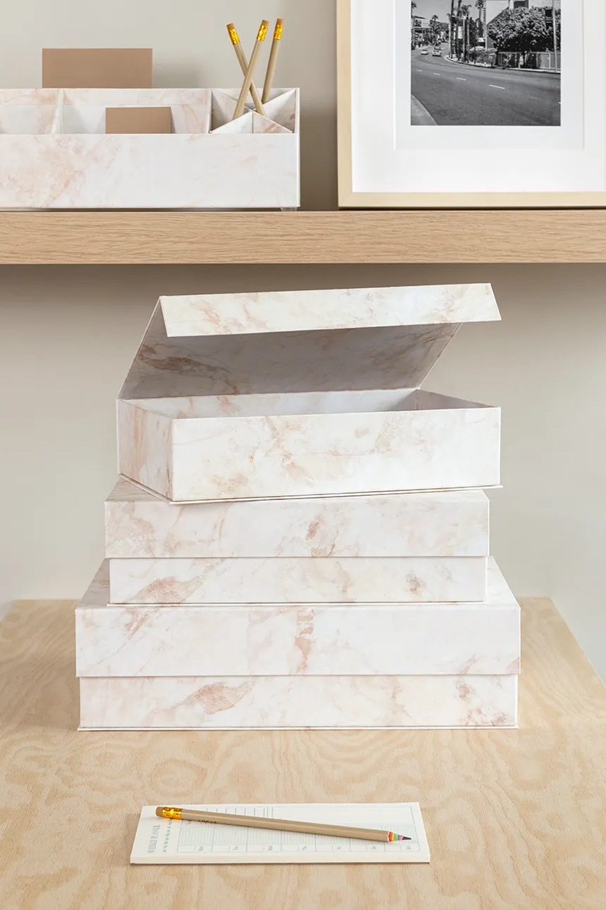 Σετ κουτιών αποθήκευσης Bigso Box of Sweden 3-pack χρώμα: μπεζ φωτογραφία