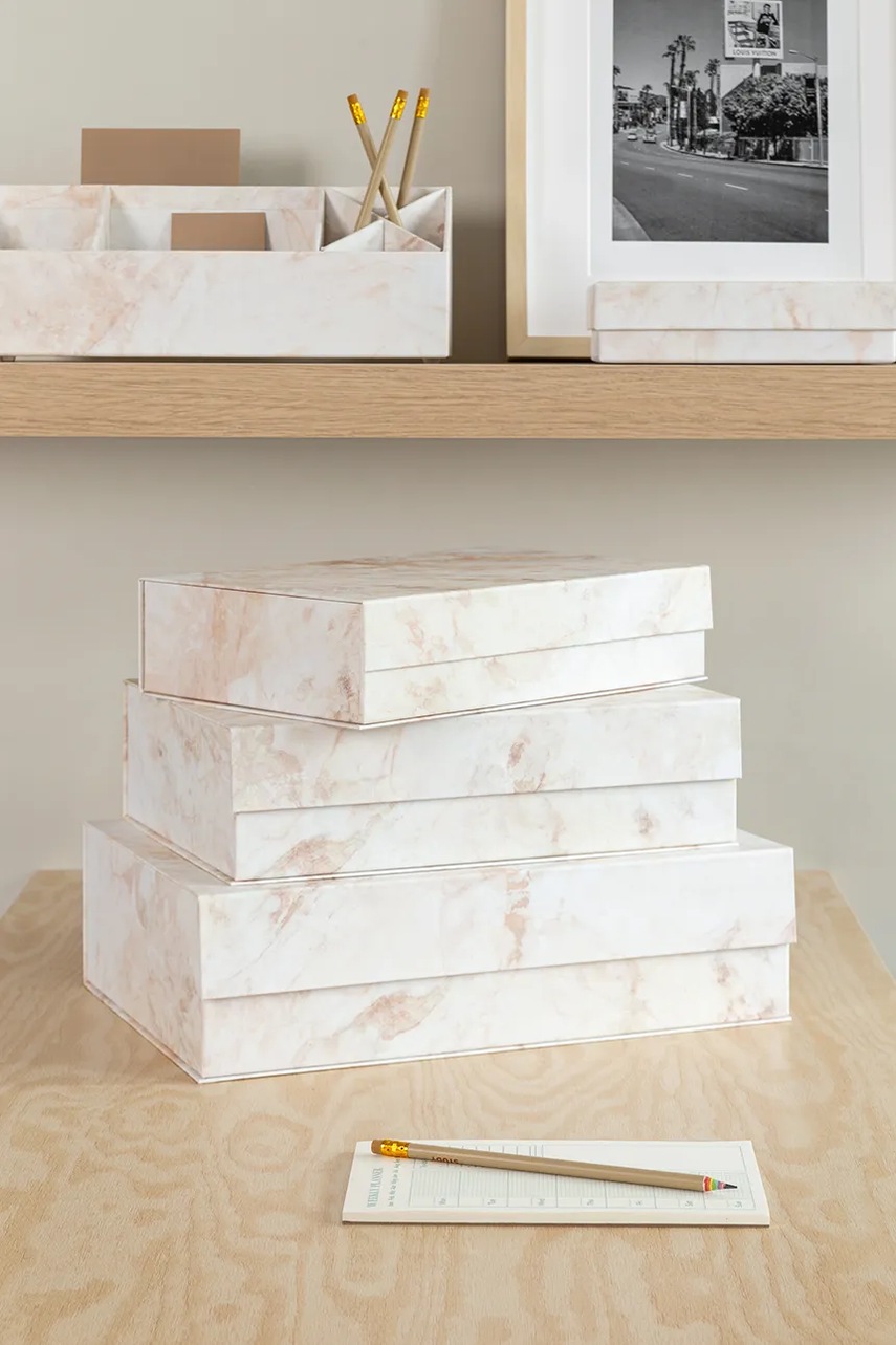 Σετ κουτιών αποθήκευσης Bigso Box of Sweden 3-pack χρώμα: μπεζ φωτογραφία