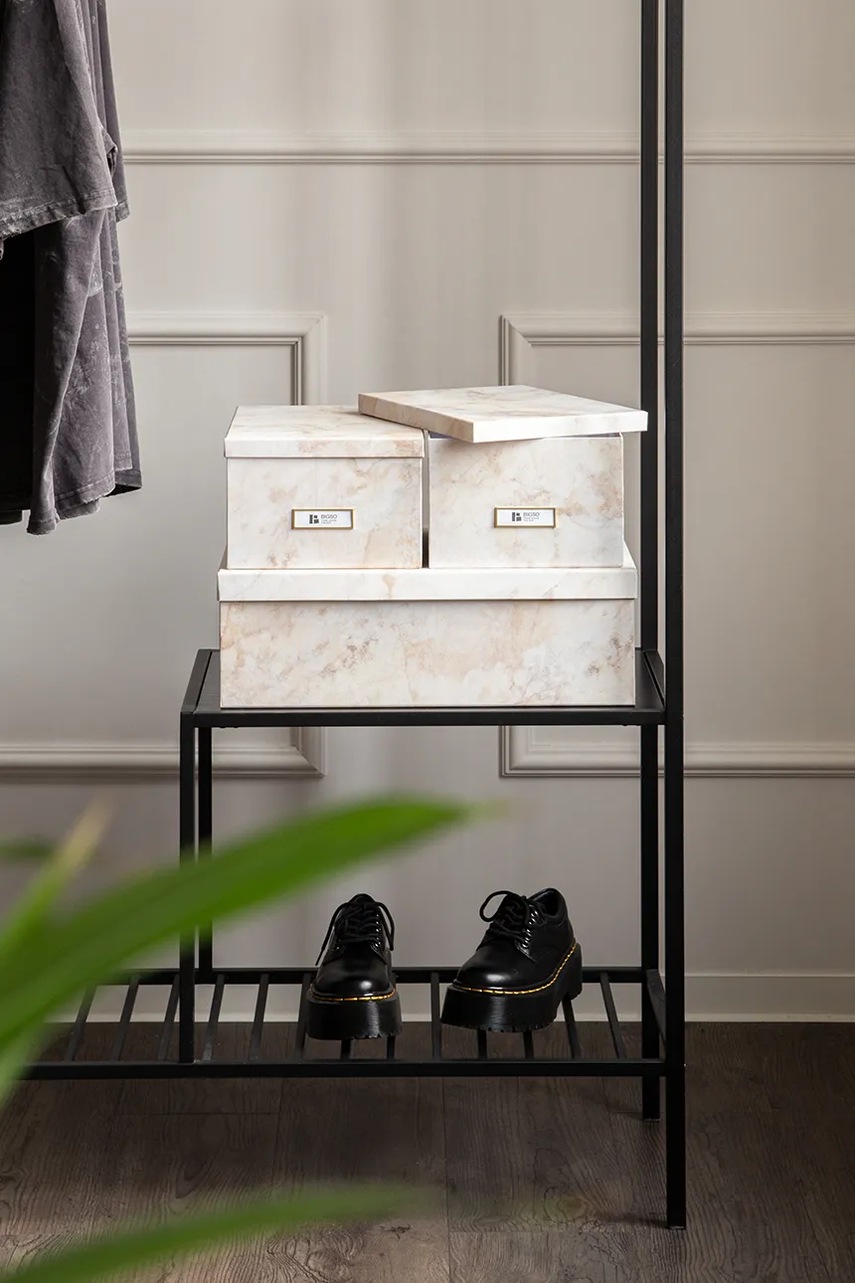 Σετ κουτιών αποθήκευσης Bigso Box of Sweden 3-pack χρώμα: μπεζ φωτογραφία