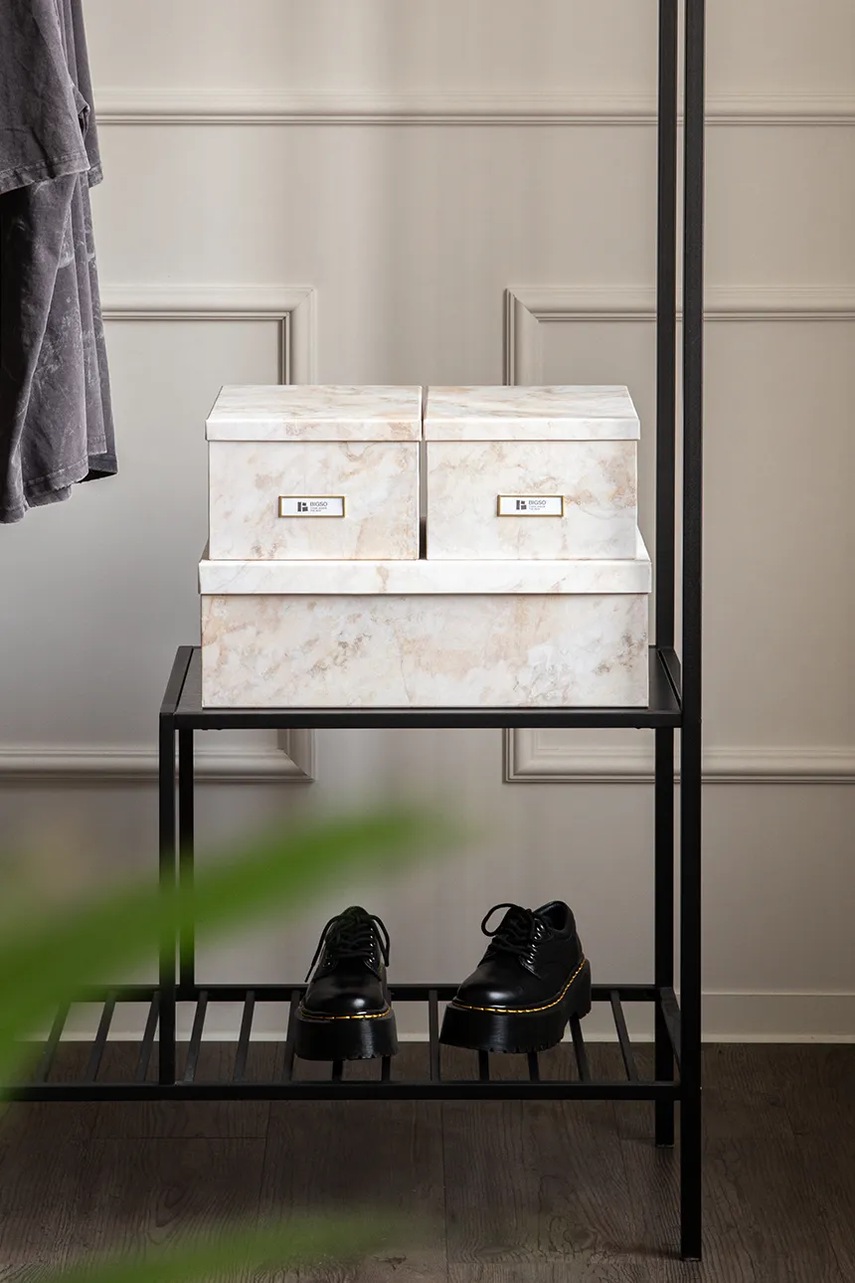 Σετ κουτιών αποθήκευσης Bigso Box of Sweden 3-pack χρώμα: μπεζ φωτογραφία