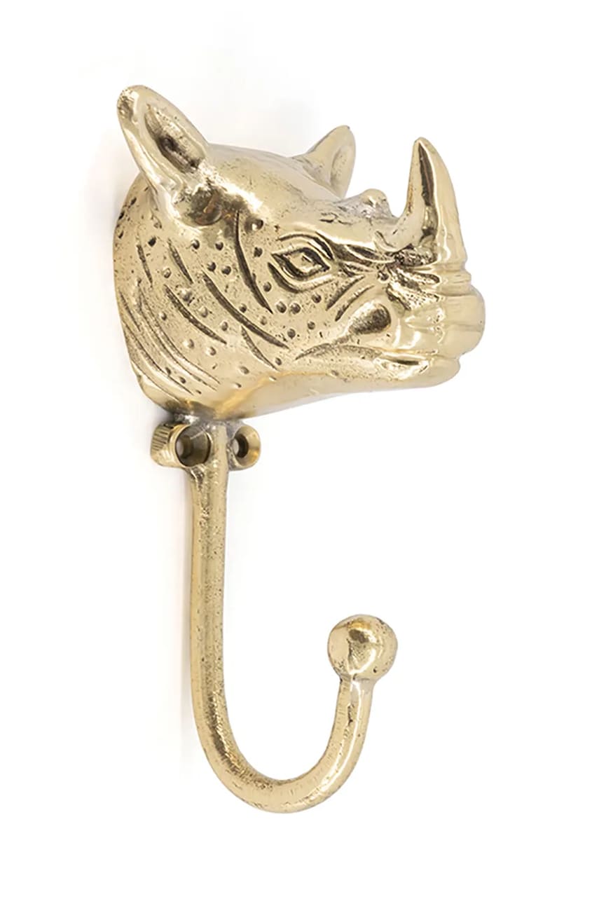 Levně Nástěnný věšák Doing Goods Roger Rhino Hook žlutá barva