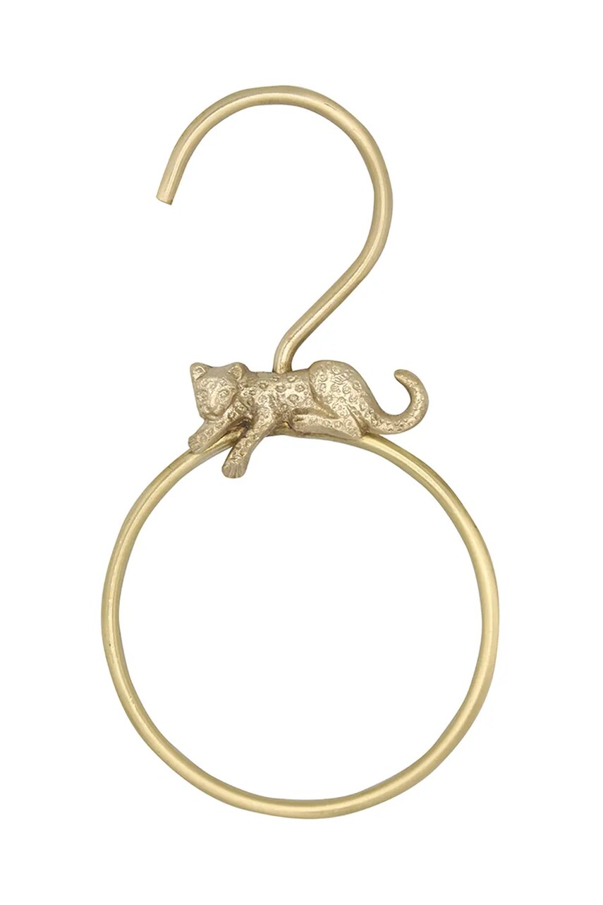 Doing Goods cuier Jenna Leopard Round Hanger culoarea galben