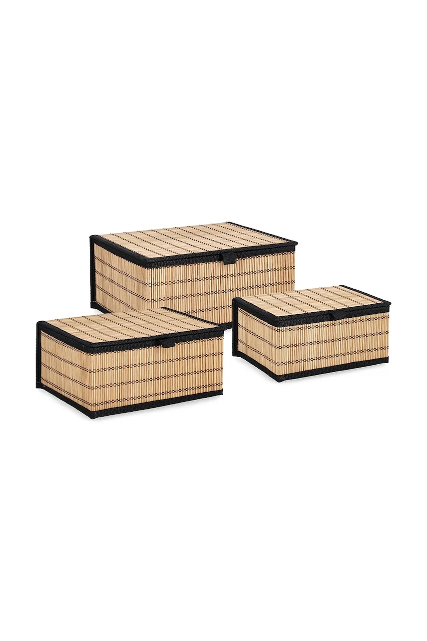 Bizzotto set de cutii de depozitare Sinita 3-pack culoarea bej