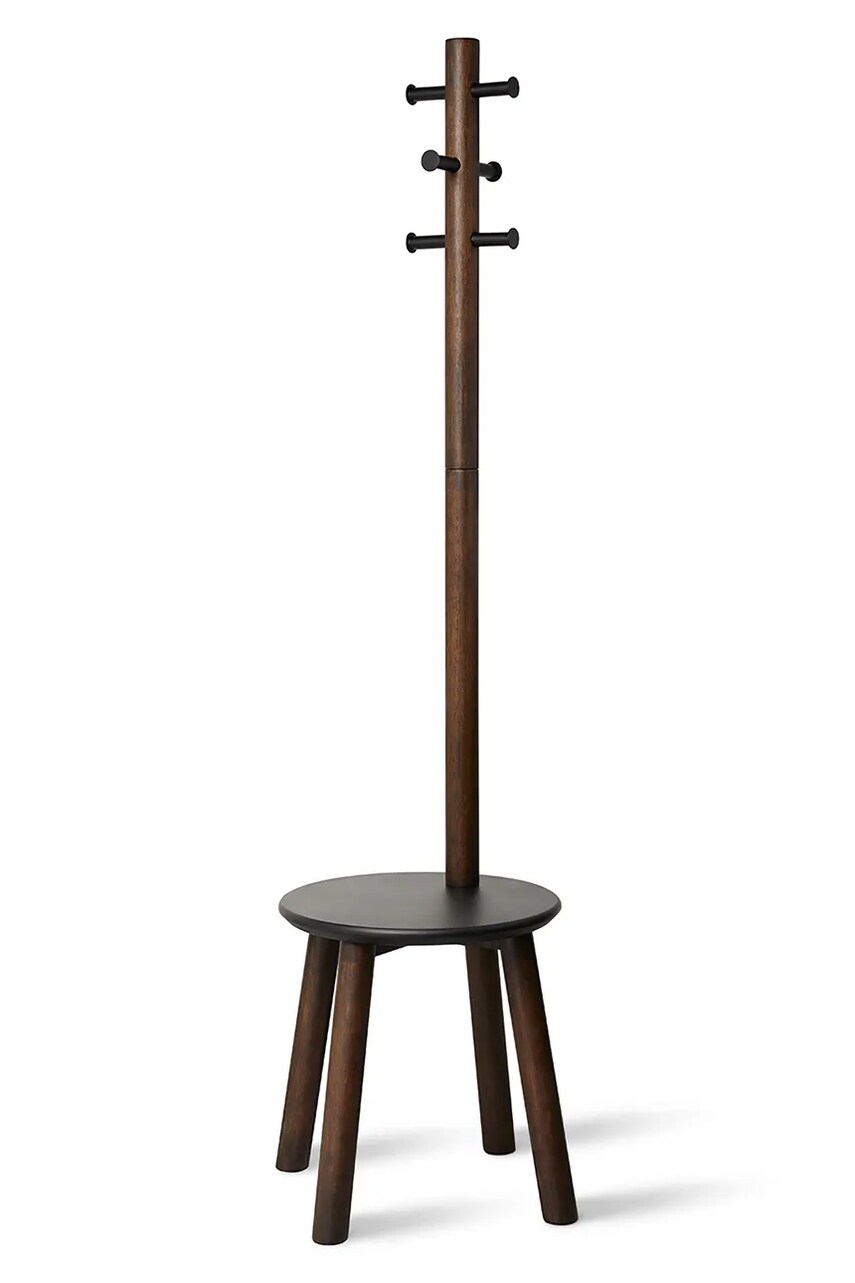 Levně Věšák na svrchní oděvy Umbra Pillar Stool and Coat Rack hnědá barva
